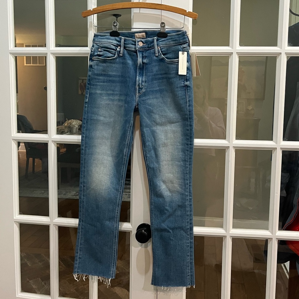 Mother The Dazzler mid-rise straight leg ankle fray Jean - Picture 14 of 16
